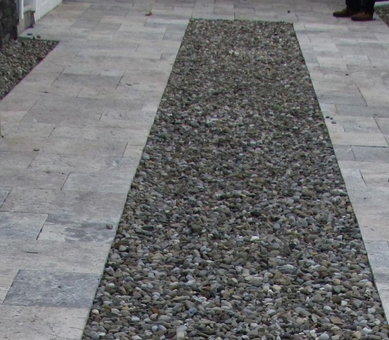 Silver Travertine driveway pavers