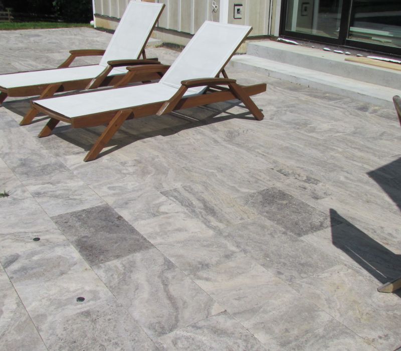 Silver Travertine Patio Pavers 12x24