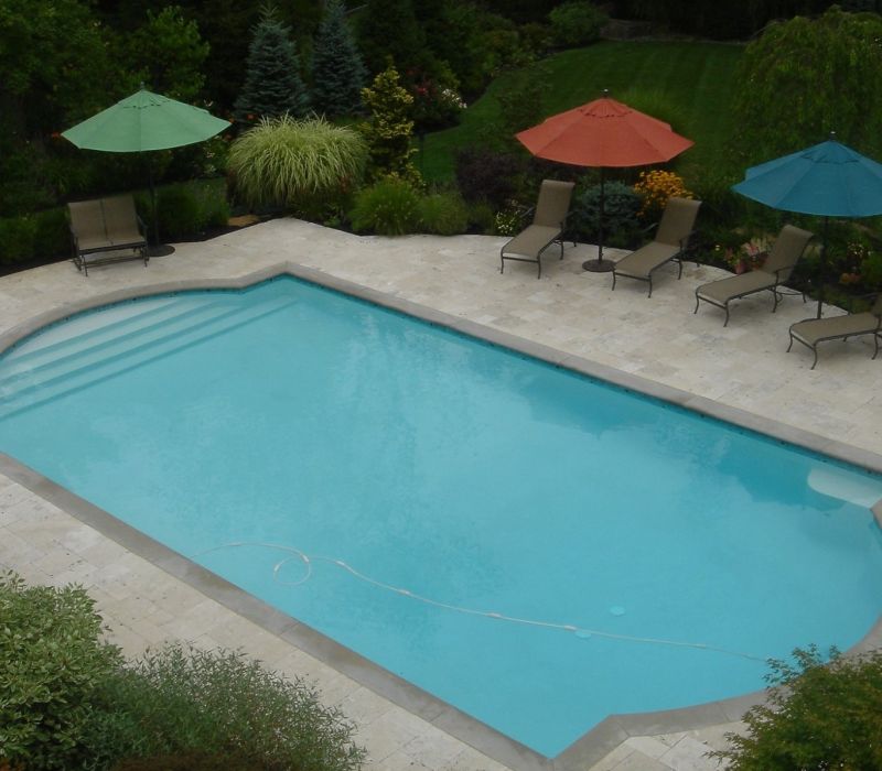 Cream Travertine Pool Deck Pavers