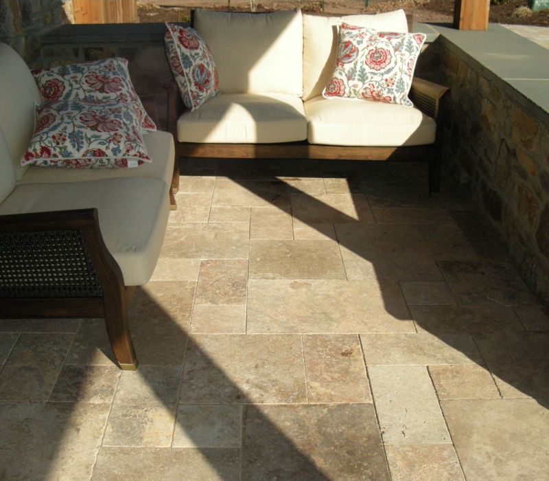 canyon red limestone patio pavers