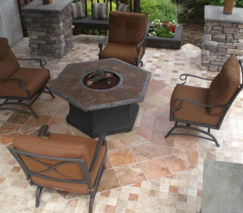 canyon red limestone paver project