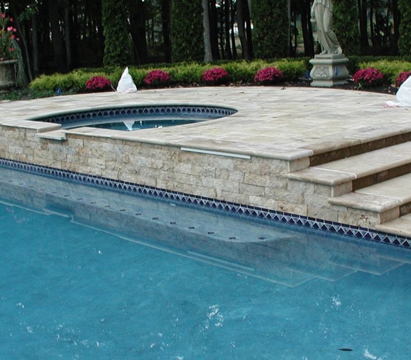 caramel travertine coping treads split face veneer