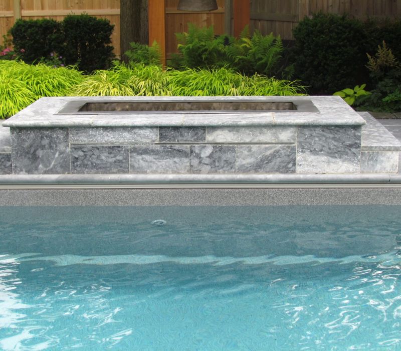 Blue Grey Marble Pool Pavers