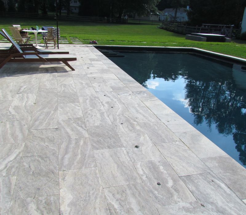 Silver Travertine Pavers Coping