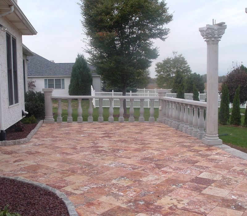 peach red travertine pavers