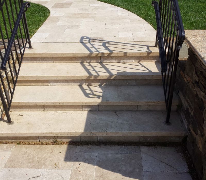 Caramel Walnut Travertine treads