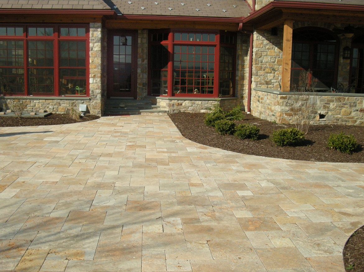 travertine driveway paver