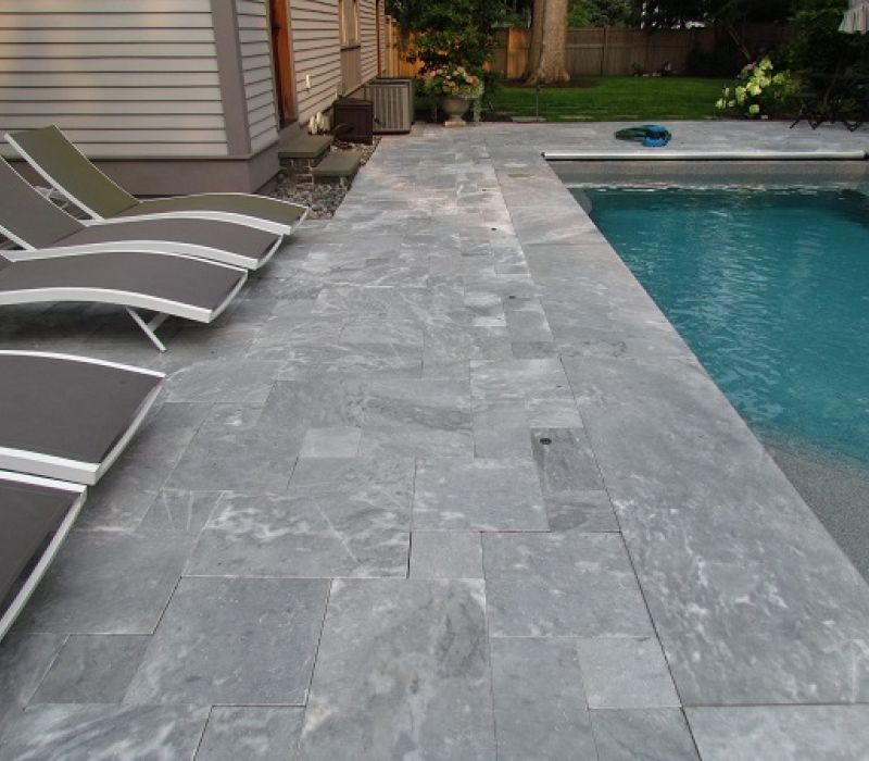 Blue Grey Marble pool deck