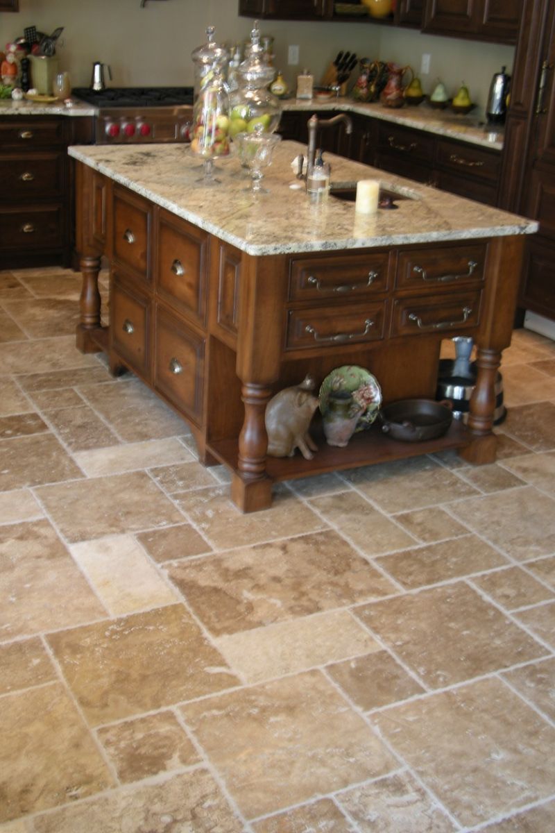 Caramel Walnut Noce French Pattern Travertine Tile