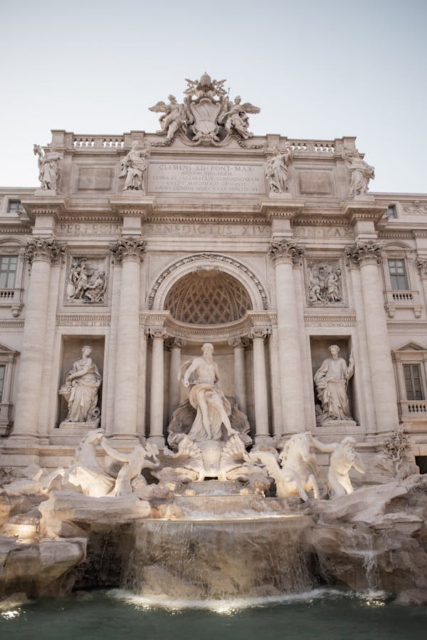 Trevi Fountain, Rome, Italy made of Travertine Limestone
