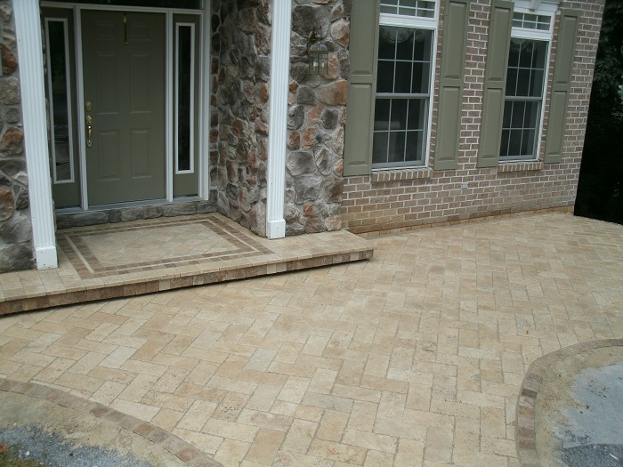 Caramel Travertine Walkway