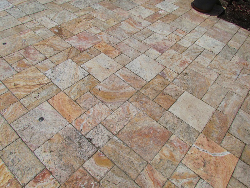 Peach Yellow Travertine mix of peach, yellow and cream colors.